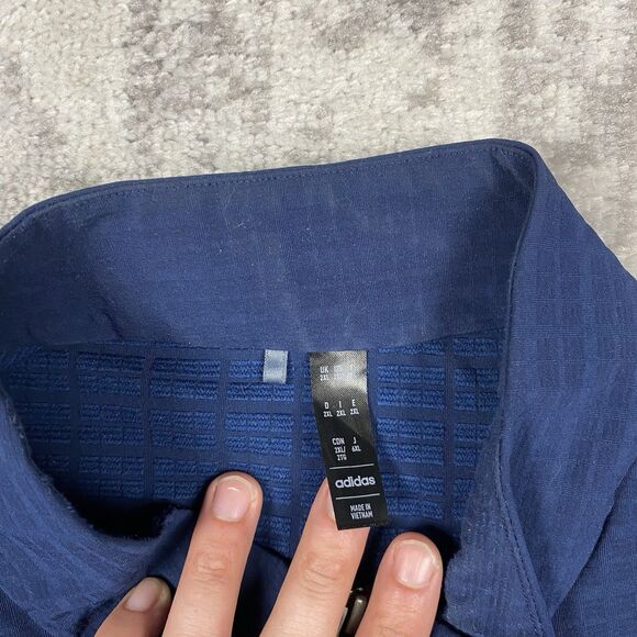 Adidas Pullover Blue Wind Dry Pullover Over 1/4 Zip Lone Sleeve Men’s Size 2XL - Picture 3 of 8